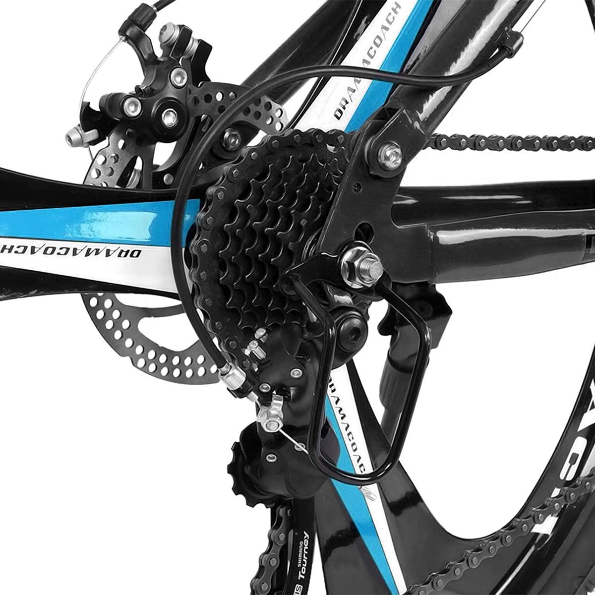Folding Mountain Bike 26 Inch Bike 21 Speed Full Suspension MTB Bikes for Adults, High Carbon Steel Double Disc Brake Outroad Mountain Bicycle for Men Women,Fast Delivery [ USA in Stock ]