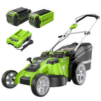 40V 20" Twin Blade Mower, 4.0Ah + 2.0Ah Battery