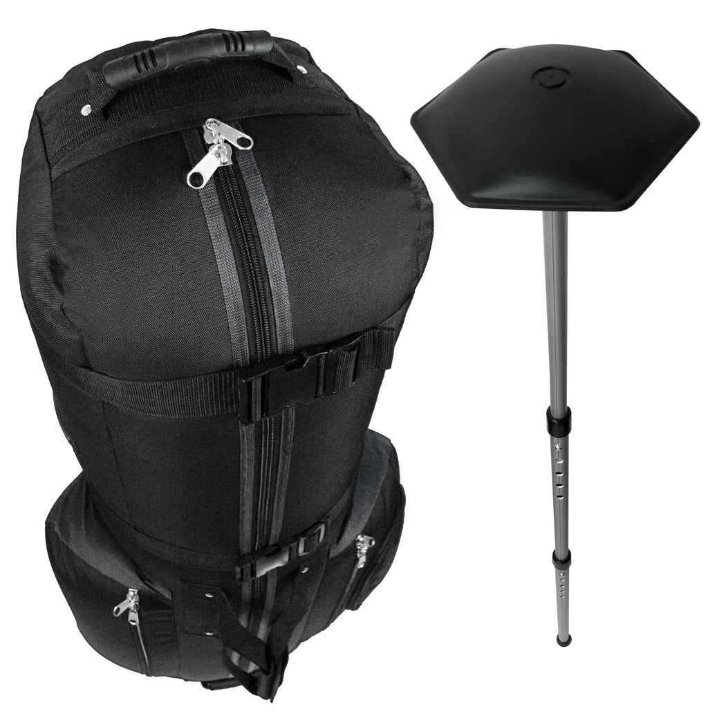 CaddyDaddy Constrictor II with North Pole Golf Bag Travel Cover, Black/Grey