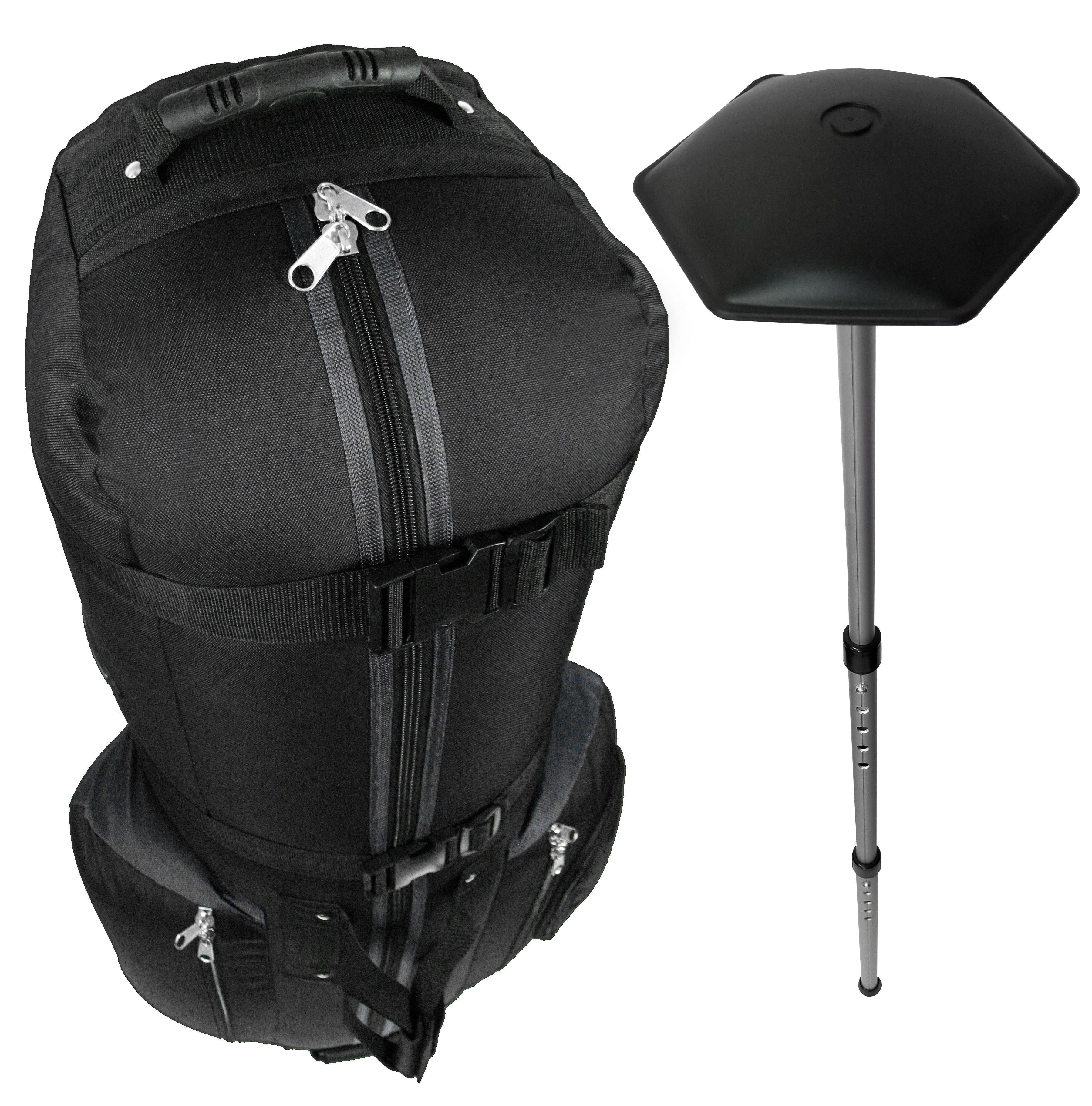 CaddyDaddy Constrictor II with North Pole Golf Bag Travel Cover, Black/Grey