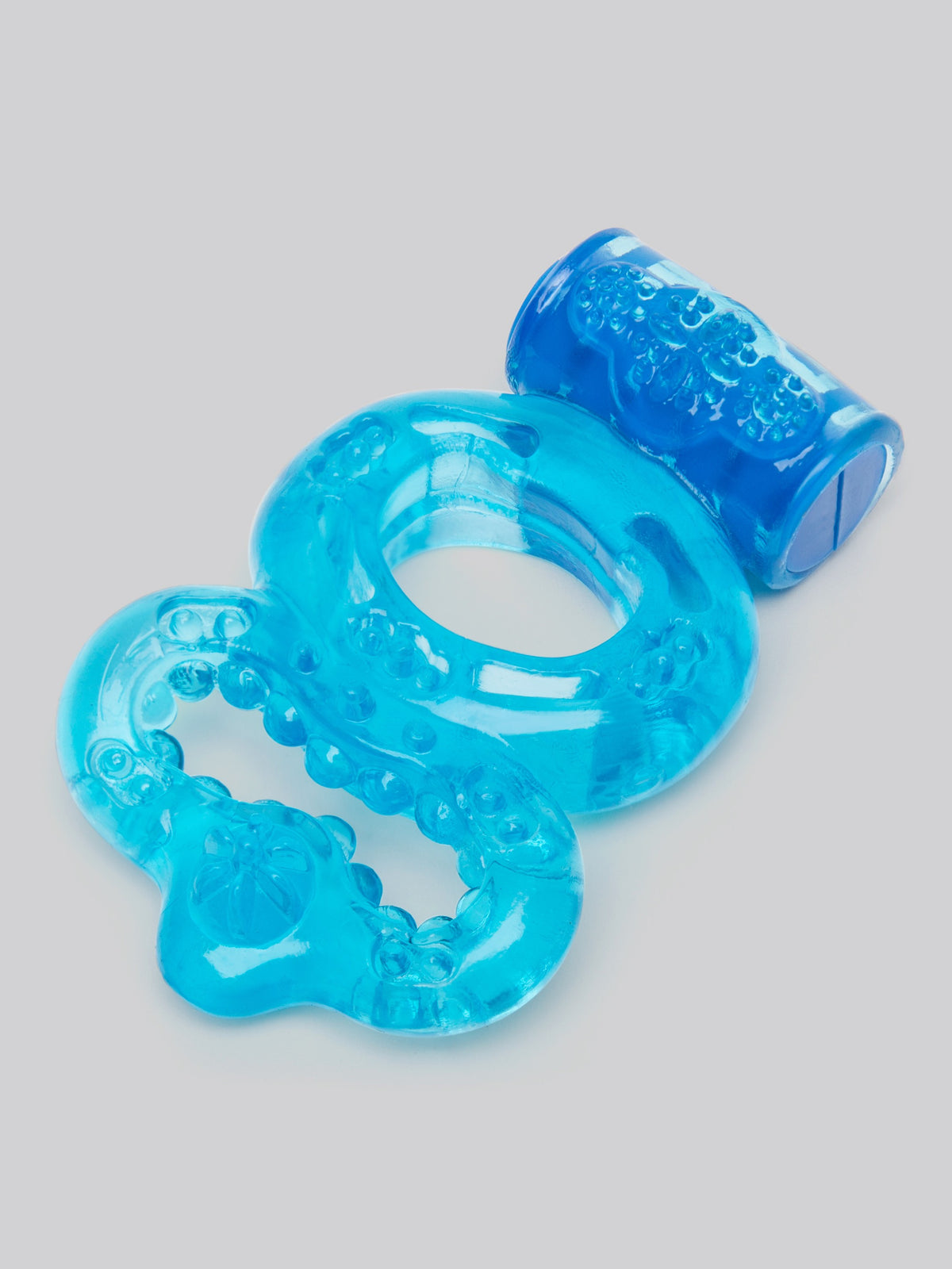 BASICS Vibrating Twin Cock Ring, Blue
