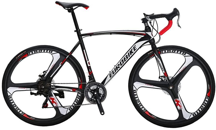700C Road Bike XC550 54CM 3 Spoke Mag Wheel 21inch Steel Frame 21Speed Disc Brake Road Bicycle for Men BlackRed