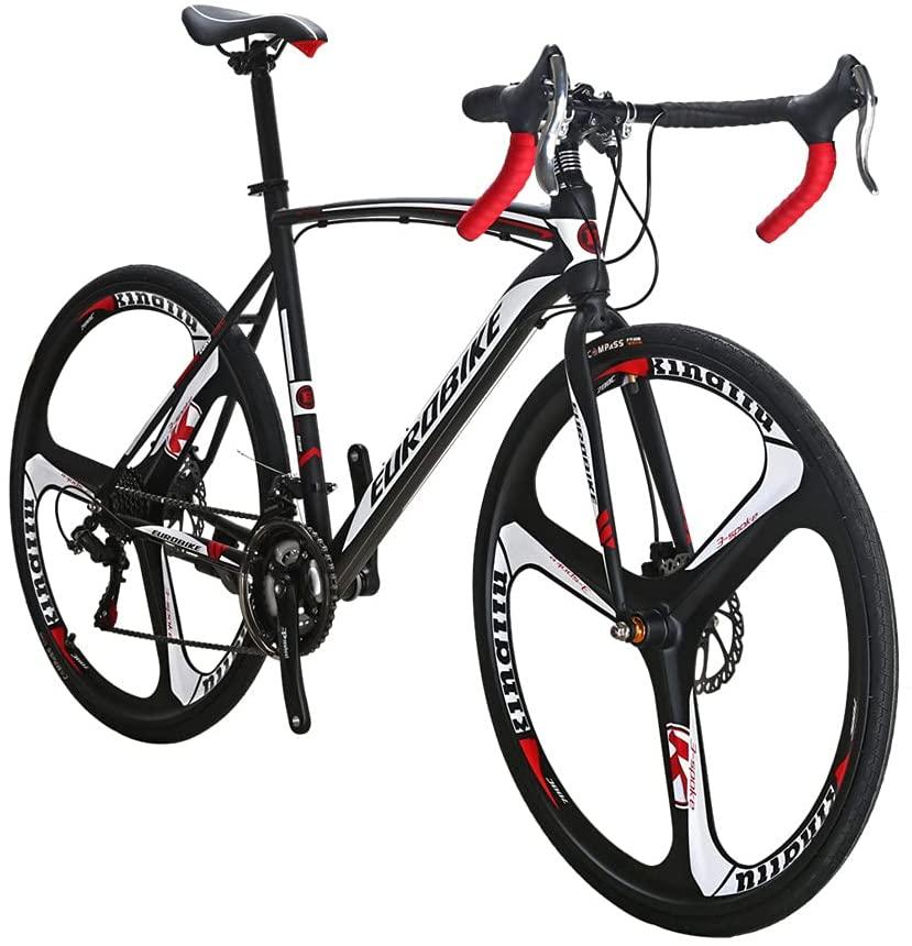700C Road Bike XC550 54CM 3 Spoke Mag Wheel 21inch Steel Frame 21Speed Disc Brake Road Bicycle for Men BlackRed