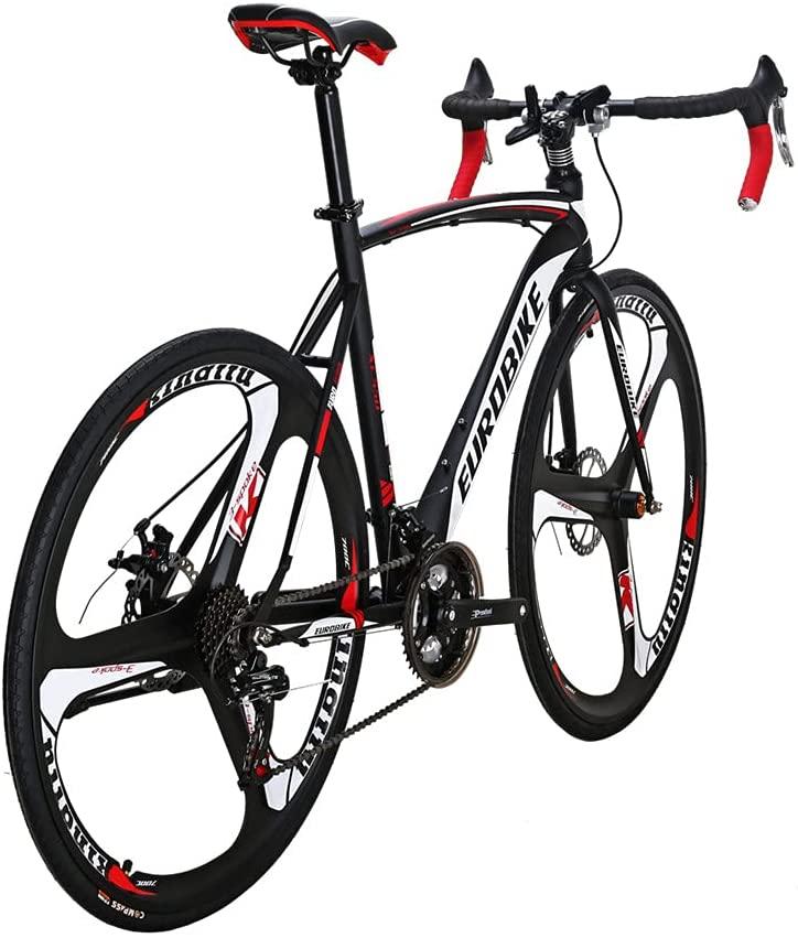 700C Road Bike XC550 54CM 3 Spoke Mag Wheel 21inch Steel Frame 21Speed Disc Brake Road Bicycle for Men BlackRed