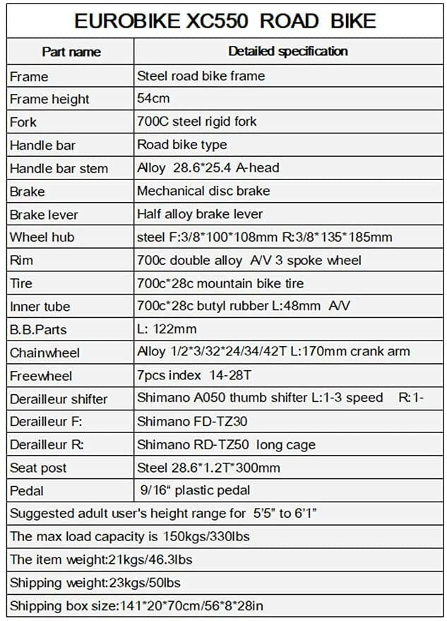 700C Road Bike XC550 54CM 3 Spoke Mag Wheel 21inch Steel Frame 21Speed Disc Brake Road Bicycle for Men BlackRed