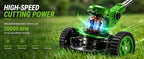 Cordless Weed Wacker with 2 Batteries, Lightweight 21V Weed Trimmer with Wheels, Electric Grass Trimmer, Adjustable Shaft Lawn Tool for Small Yard Tight Spaces