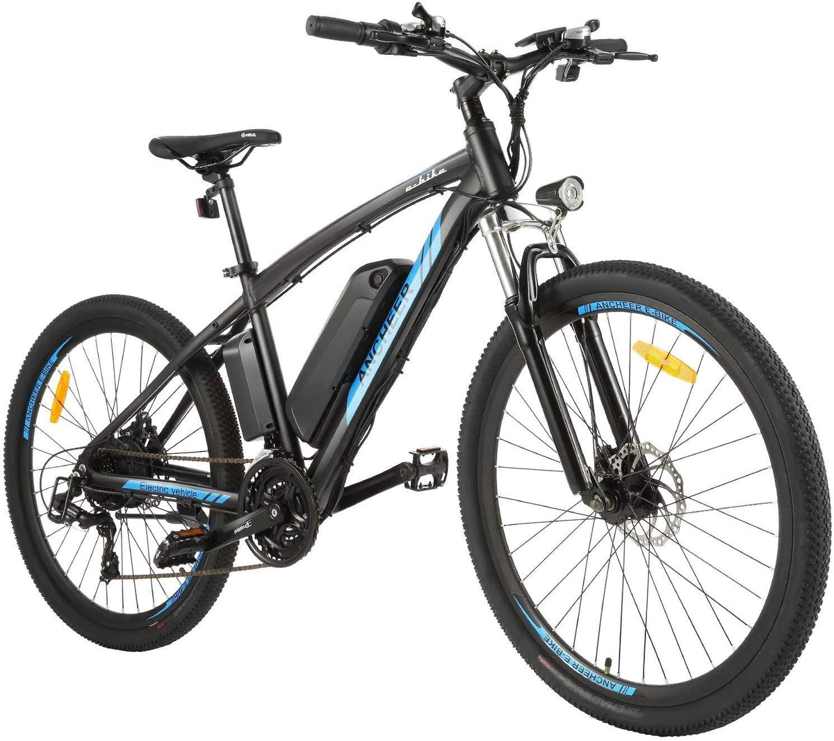 ANCHEER Electric Bike, 48V 500W/350W Ebike 27.5" Electric Mountain Bike/Electric Commuter Bike with Removable 48V 10Ah Removable Battery, LCD Display and 21 Speed Gears