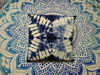 Tie Dye Shibori Cushion Covers, Indigo Blue Pillow Covers, Decorative Cotton Throw, Shibori Sofa Pillow Cases, Bohemian Pillow Shams Outdoor Cushion Cover 16x16 (50)