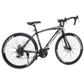 700c Road Bike, 21-Speed Bike, Mens Bike Womens Bike, Double Disc Brake Suspension Bike - Black