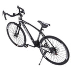 700c Road Bike, 21-Speed Bike, Mens Bike Womens Bike, Double Disc Brake Suspension Bike - Black