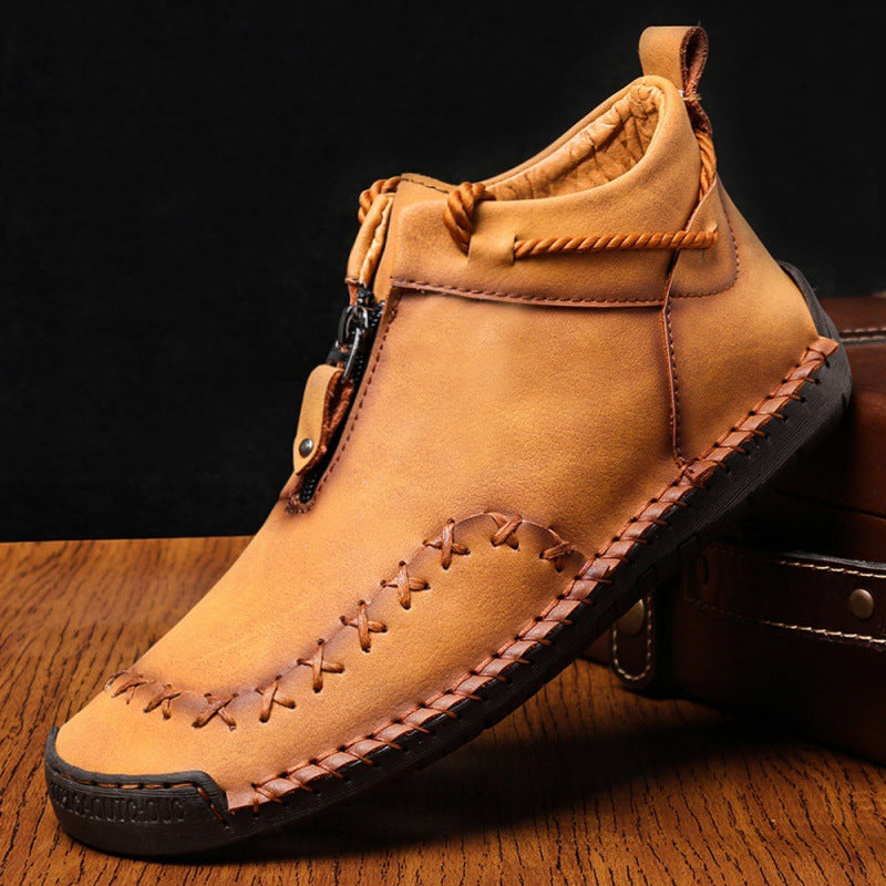 Men's High-top Zipper Breathable Outdoor Casual Shoes