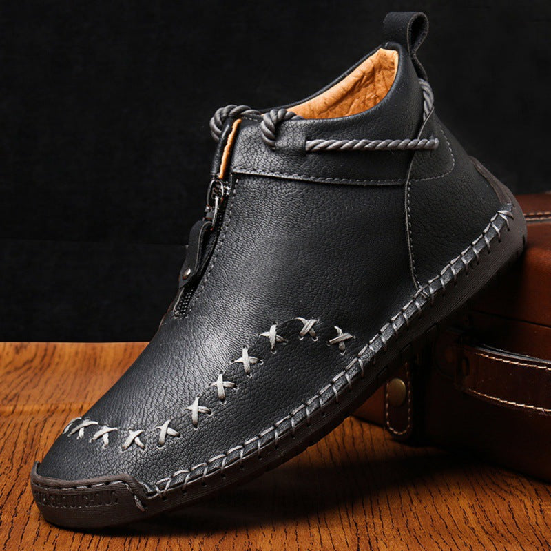 Men's High-top Zipper Breathable Outdoor Casual Shoes