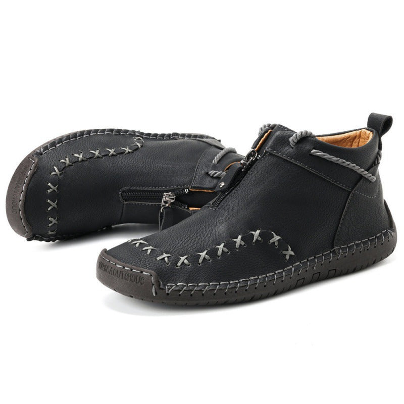Men's High-top Zipper Breathable Outdoor Casual Shoes