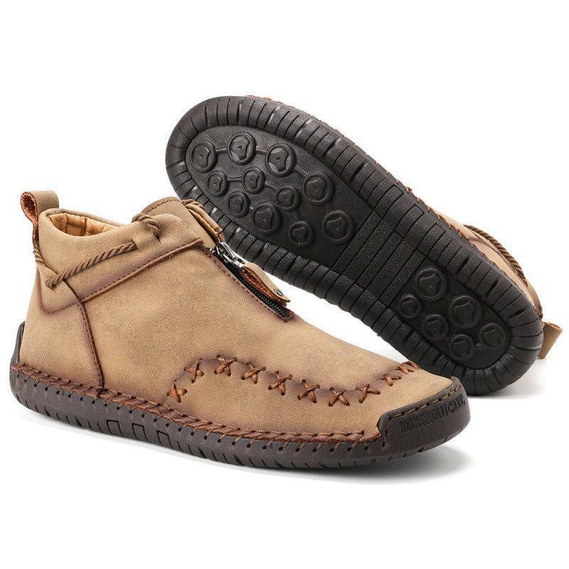 Men's High-top Zipper Breathable Outdoor Casual Shoes
