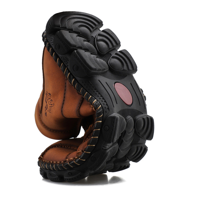 Men's Outdoor Soft Wear Resistant Lightweight Mid-cut Lace-up Stitched Martin Boots