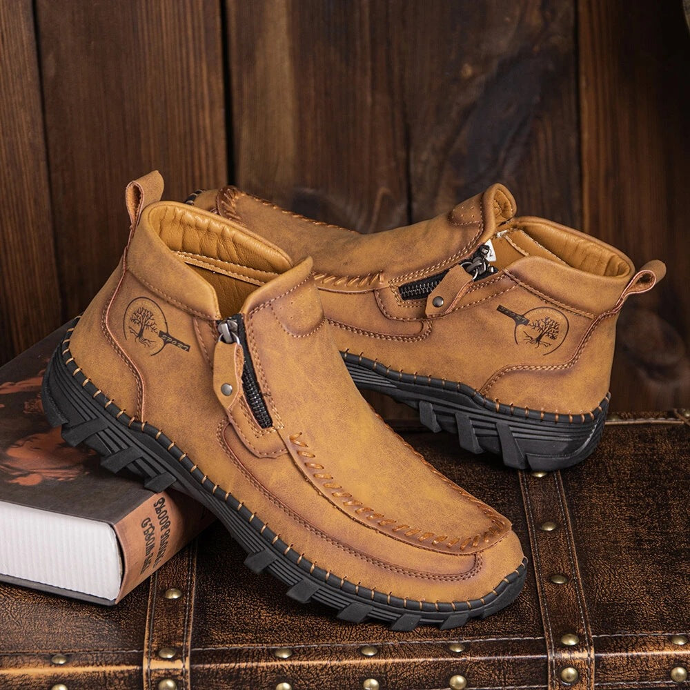Men's Soft And Breathable Zipper Outdoor Tooling Boots