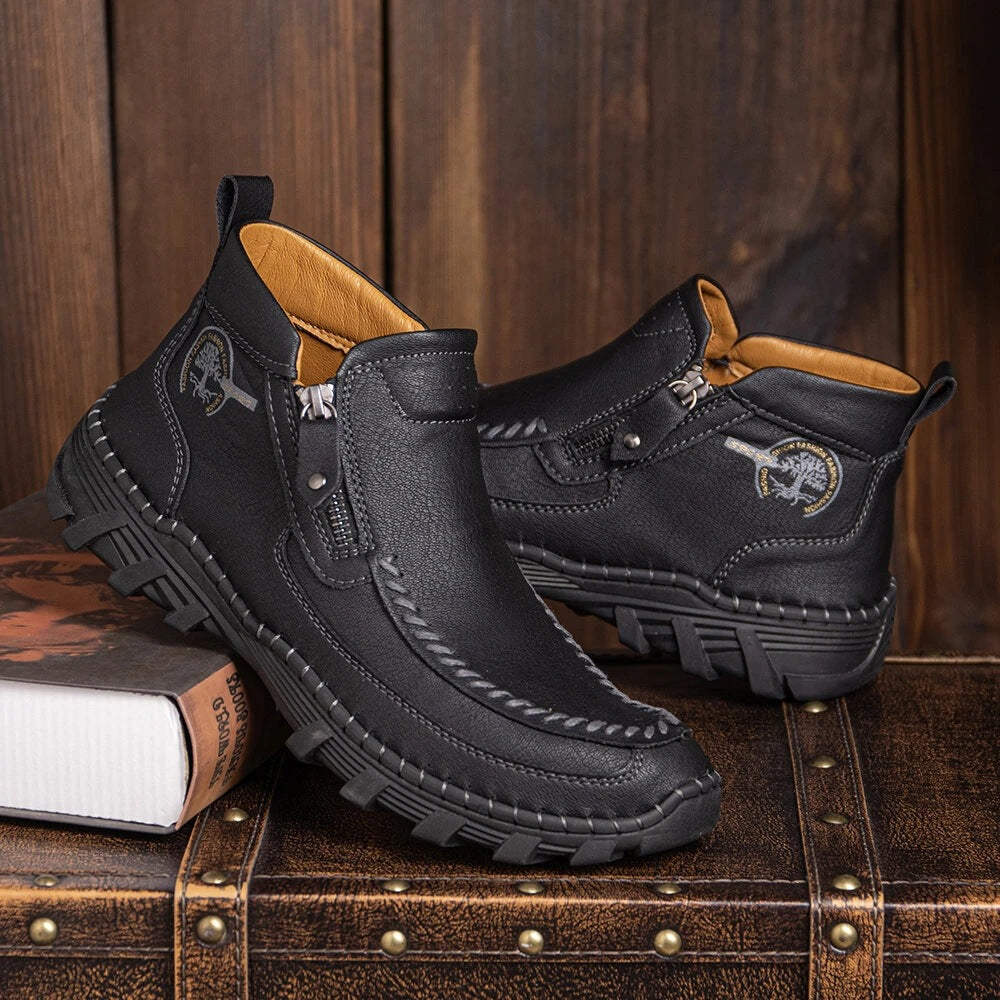 Men's Soft And Breathable Zipper Outdoor Tooling Boots