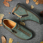 Men Hand Stitching Leather Non Slip Side Zipper Casual Boots
