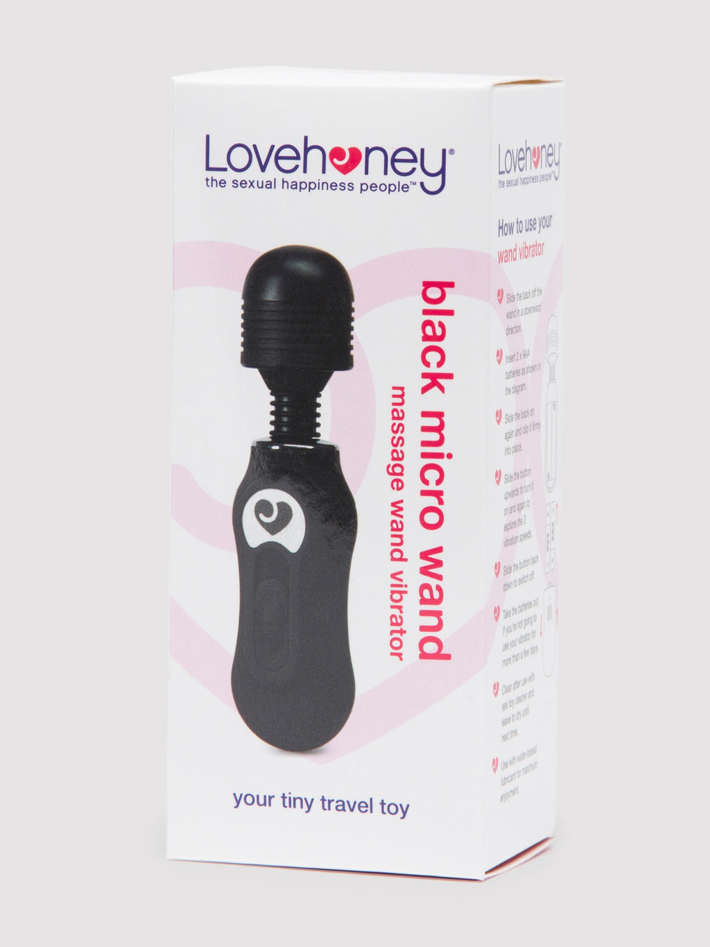 Lovehoney 3-Speed Micro Massage Wand Vibrator, Black | Black