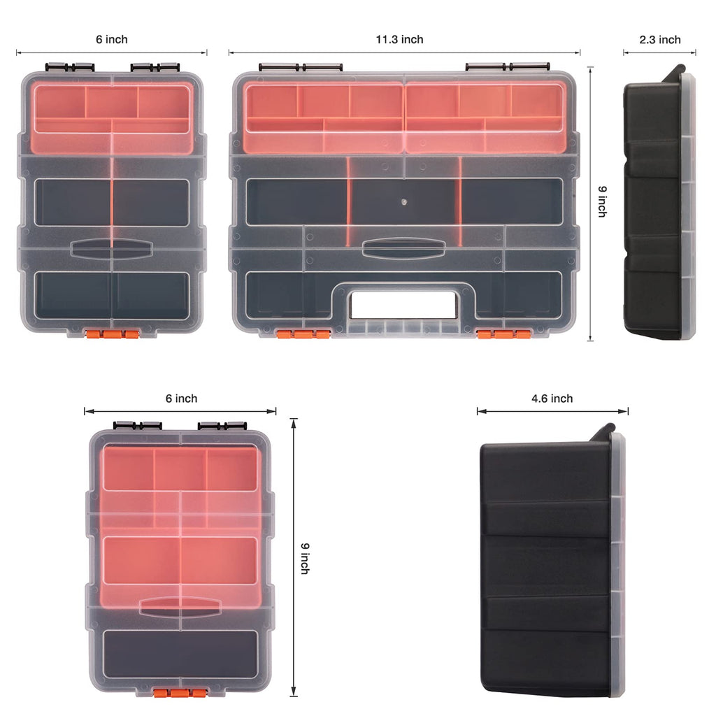 Hardware & Parts Organizers, 4 Piece Set Toolbox, Compartment Small Parts Organizer, Versatile and Durable StoraTool Box