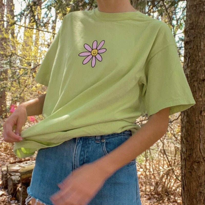 Cute Rainy Day Cartoon Print T-shirt
