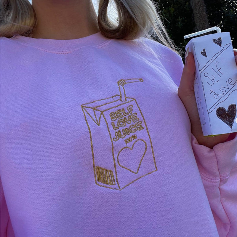 SELF LOVE JUICE 100% Printed Casual Sweatshirt