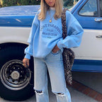 Modern Casual Printed Color Long Sleeve Sweatshirt