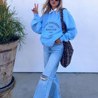 Modern Casual Printed Color Long Sleeve Sweatshirt
