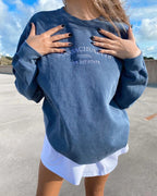 Solid Color Women Letter Graphic Sweatshirt