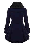Fold-Over Collar Plain Coat
