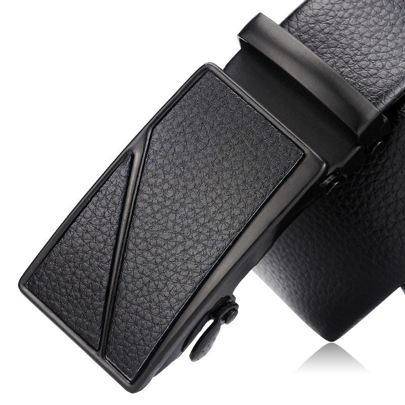 Men's Business Litchi Automatic Buckle Belt