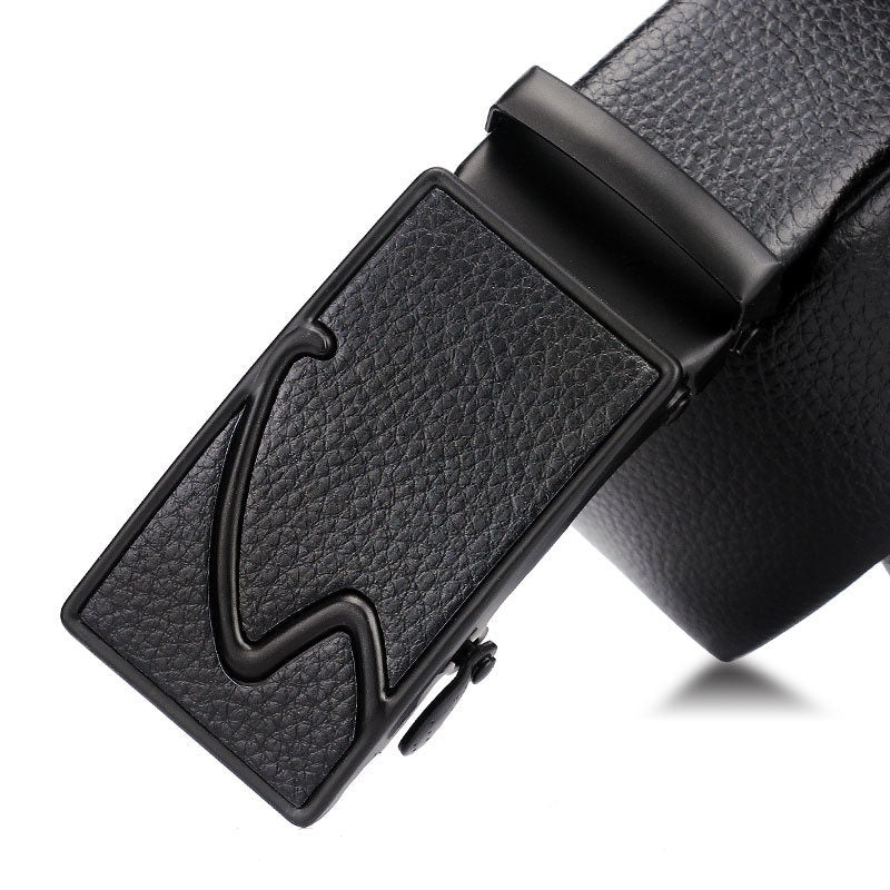 Men's Business Litchi Automatic Buckle Belt
