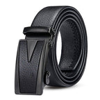 Men's Business Litchi Automatic Buckle Belt