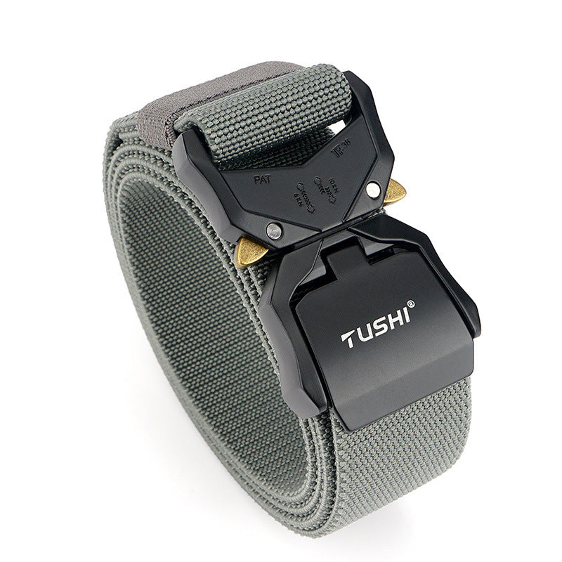 Men's Outdoor Tactical 3.8cm Double Quick Release Aluminum Alloy Buckle Nylon Belt