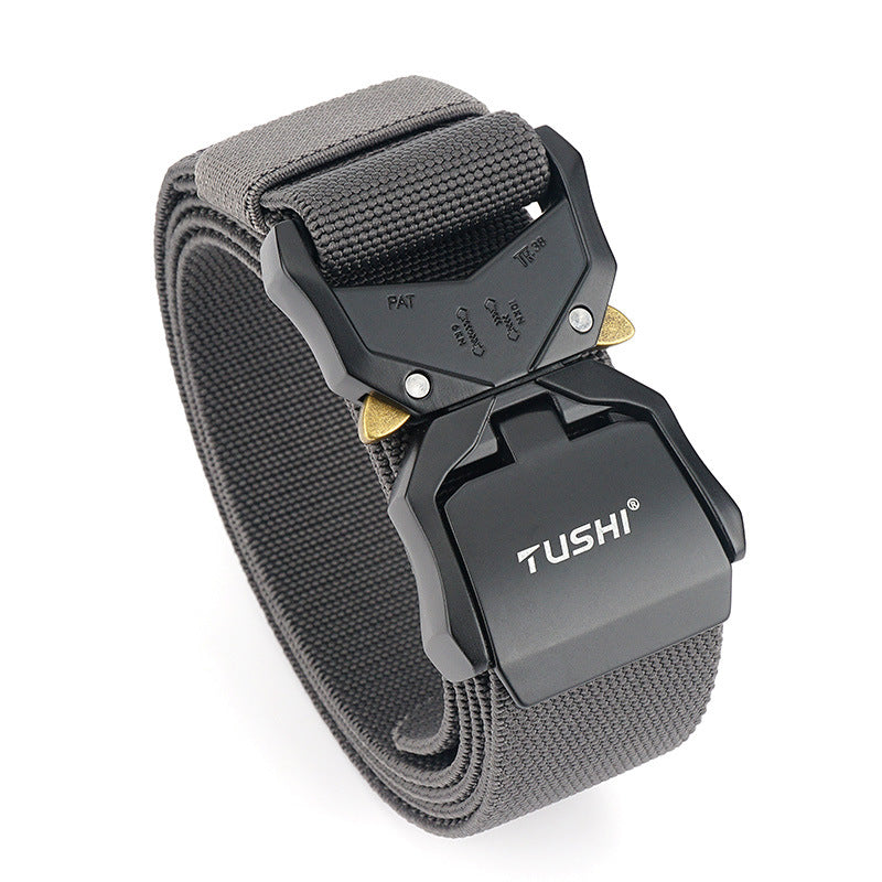 Men's Outdoor Tactical 3.8cm Double Quick Release Aluminum Alloy Buckle Nylon Belt