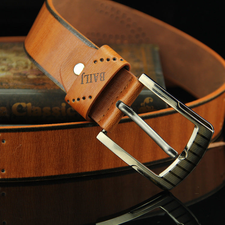 Pin Buckle Belt Men's Belt Casual Fashion Antique Trousers Retro Hollow Style