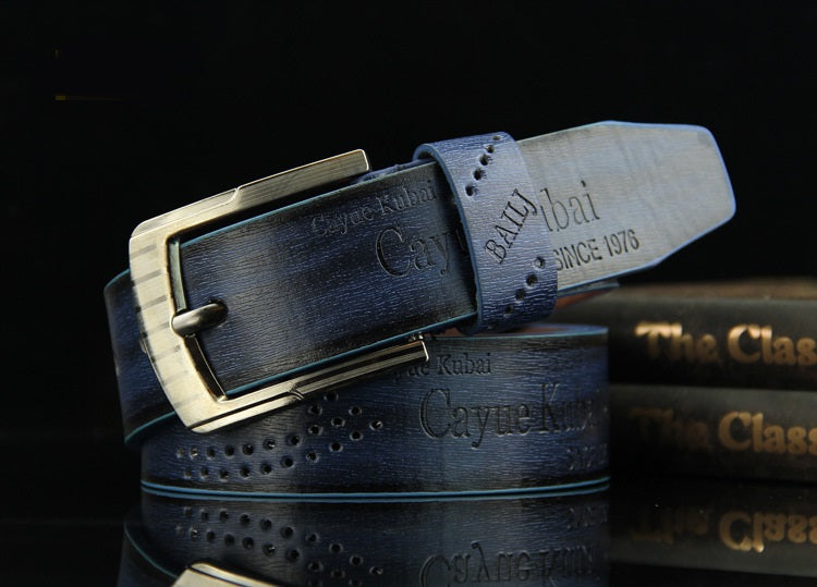 Pin Buckle Belt Men's Belt Casual Fashion Antique Trousers Retro Hollow Style
