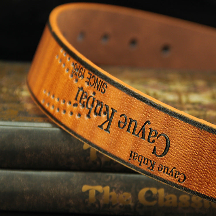Pin Buckle Belt Men's Belt Casual Fashion Antique Trousers Retro Hollow Style