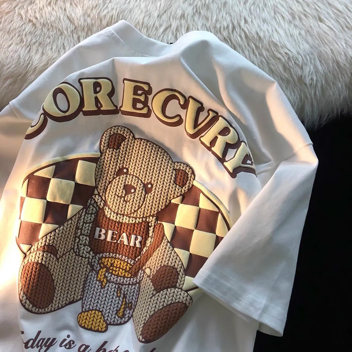 Unisex Cute Bear Print Oversized T-shirt