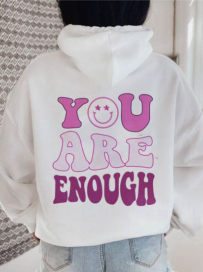 You Are Enough Printed Women's Casual Sweatshirt