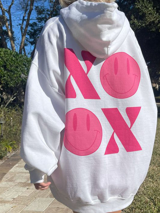X Smiley Print Ladies Casual Sweatshirt