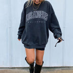 Women Vintage Los Angeles Oversized Pullover