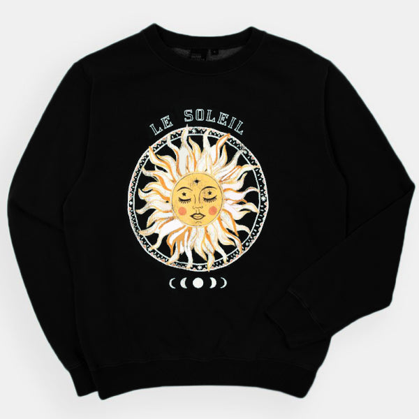 Autumn And Winter Casual Sun Flower Print Crew Neck Sweatshirt