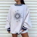 Casual Fashion Round Neck Long Sleeve Loose European Style Sweatshirt