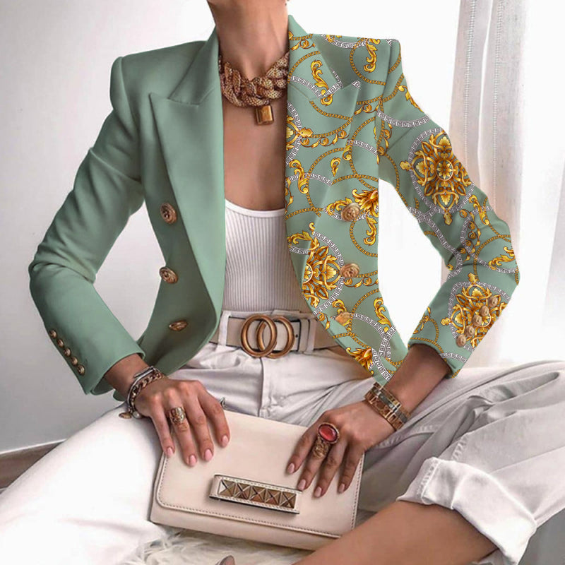 Chain Print Stitching Suit