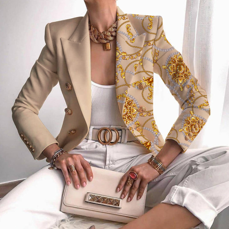 Chain Print Stitching Suit