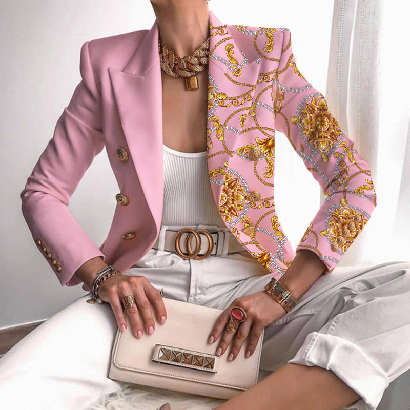 Chain Print Stitching Suit