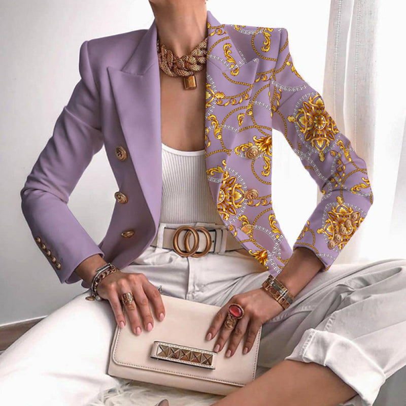 Chain Print Stitching Suit