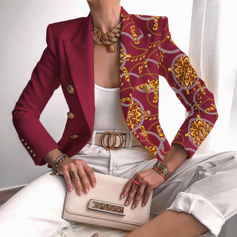 Chain Print Stitching Suit
