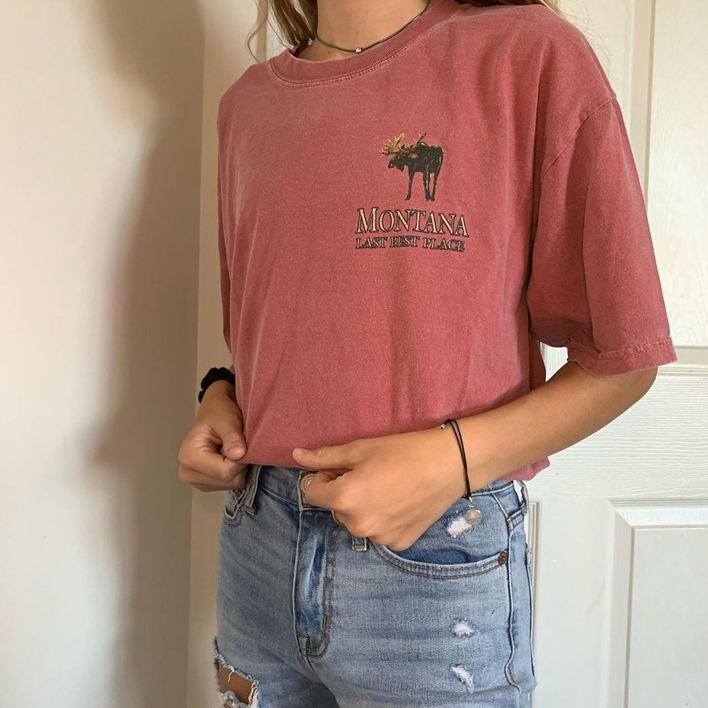Women's Letter Print Short Sleeve Mid-Long T-Shirt